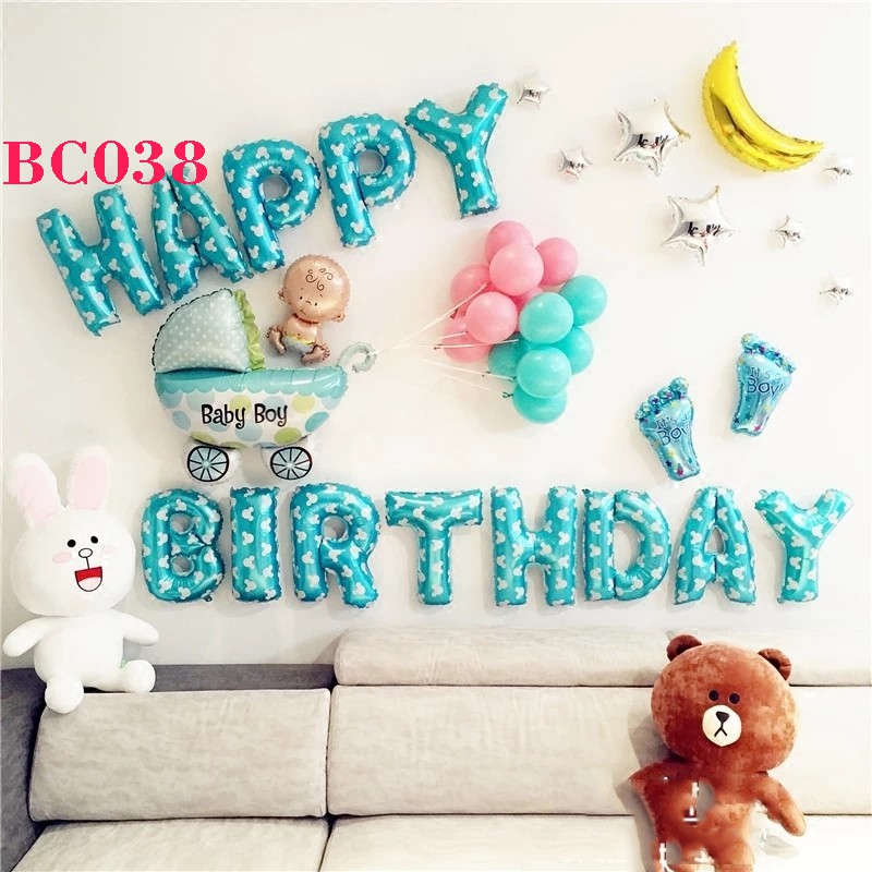 Bong bóng dài trang trí sinh nhật cho bé trai bé gái phong cách Hàn Quốc, tặng kèm đồ trang trí sinh nhật giá rẻ