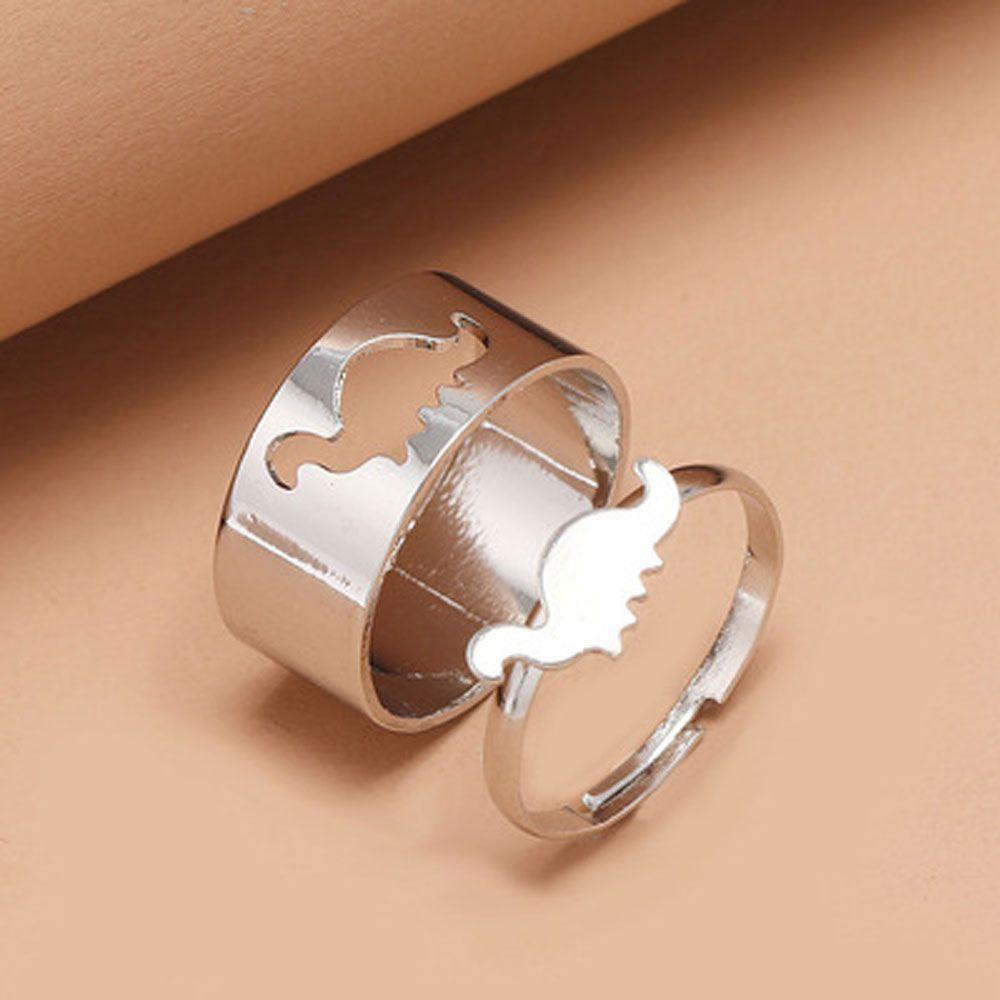 PINEVN Set 2 Nhẫn Hình Khủng Long Đơn Giản