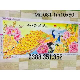 Tranh gắn đá thành phẩm phú quý bình an 110*50cm