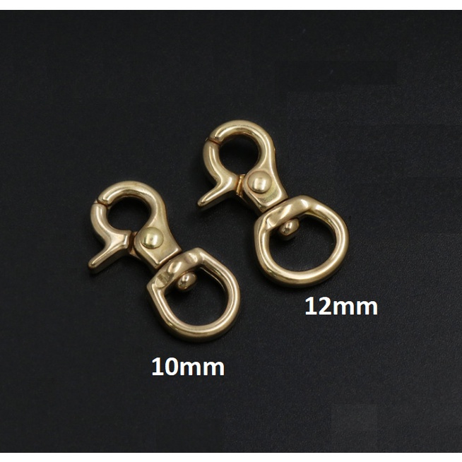 Móc chó đồng 10mm và 12mm làm móc chìa khoá ô tô  - phụ kiện làm đồ da túi ví thủ công
