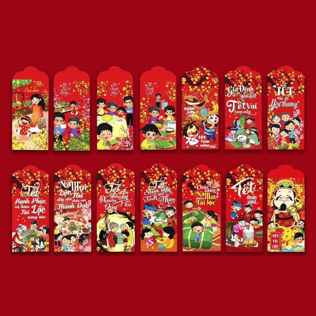 COMBO 50 Bao Lì Xì Đỏ Tết May Mắn🍀FREESHIP🍀Lì Xì Năm Mới HOT TREND Tết Quý Mão 2023