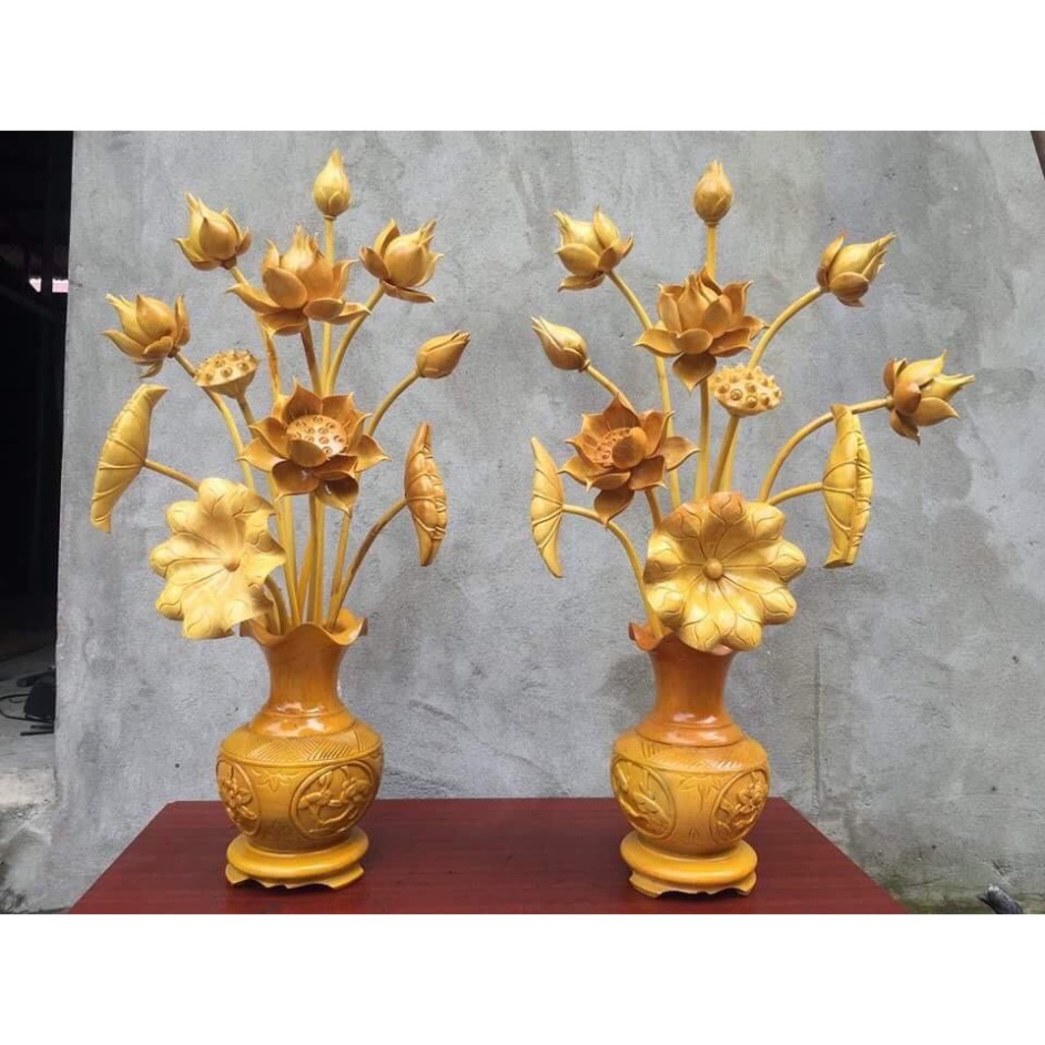 ((MIỄN SHIP)) HOA SEN GỖ MÍT KT:CAO 81 CM