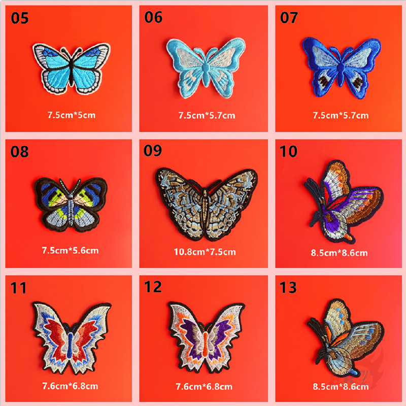 ☸ Sticker Ủi Thêu Hình Bươm Bướm ☸ 1 Sticker Ủi Thêu Hình Huy Hiệu