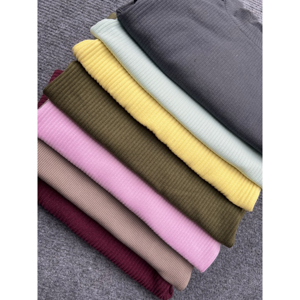 Bộ cotton len gân Mia cổ lọ