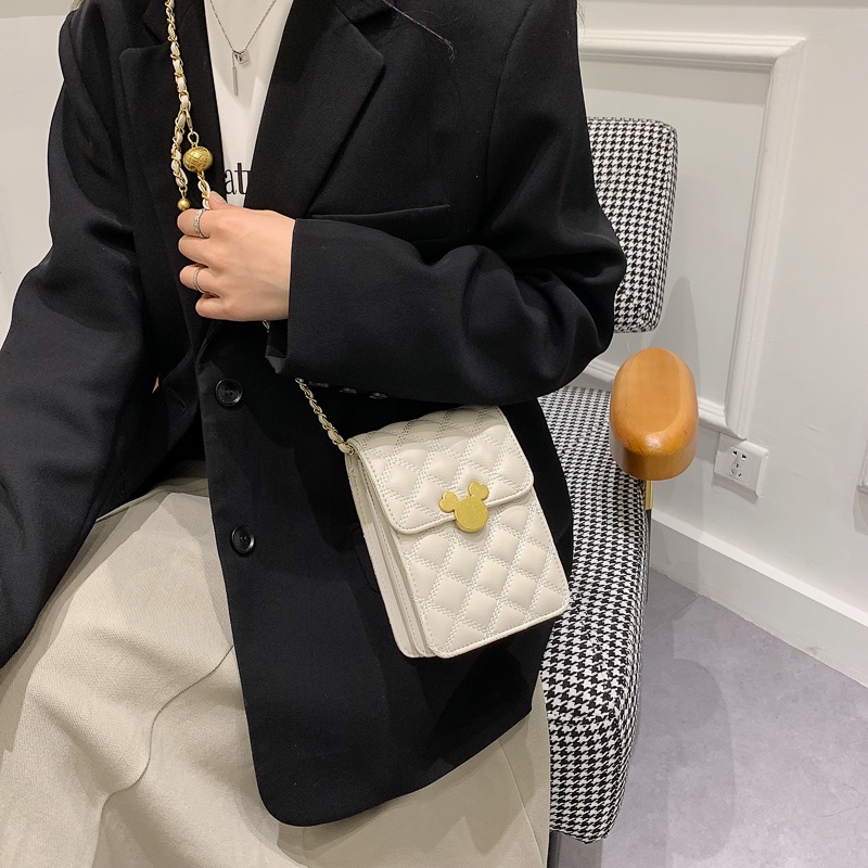 IELGY Túi Đeo Vai Hình Vuông Cỡ Nhỏ Phối Dây Xích Thời Trang Cho Nữ Dễ Phối Đồ