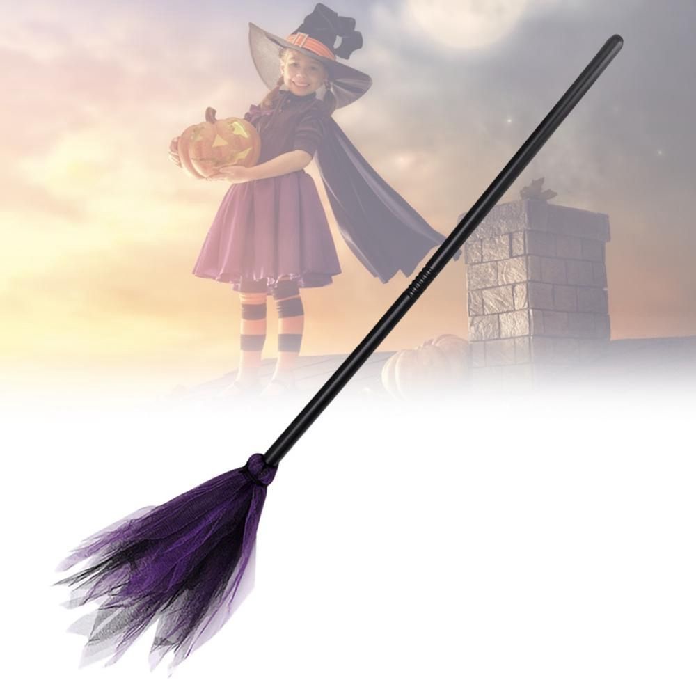 Chổi phù thủy bằng nhựa nhiều màu hóa trang halloween