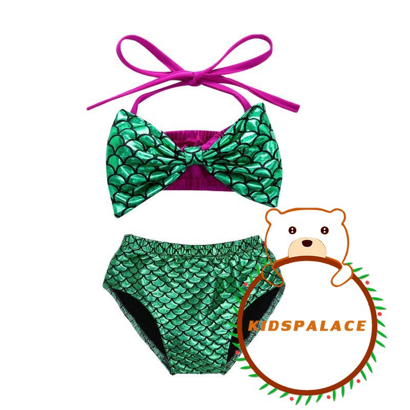 Bộ bikini 2 mảnh nàng tiên cá thắt nơ xinh xắn dễ thương đáng yêu dành cho bé gái