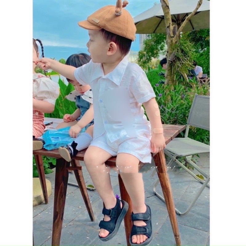 Bộ đũi cổ bẻ sn kids cho bé trai