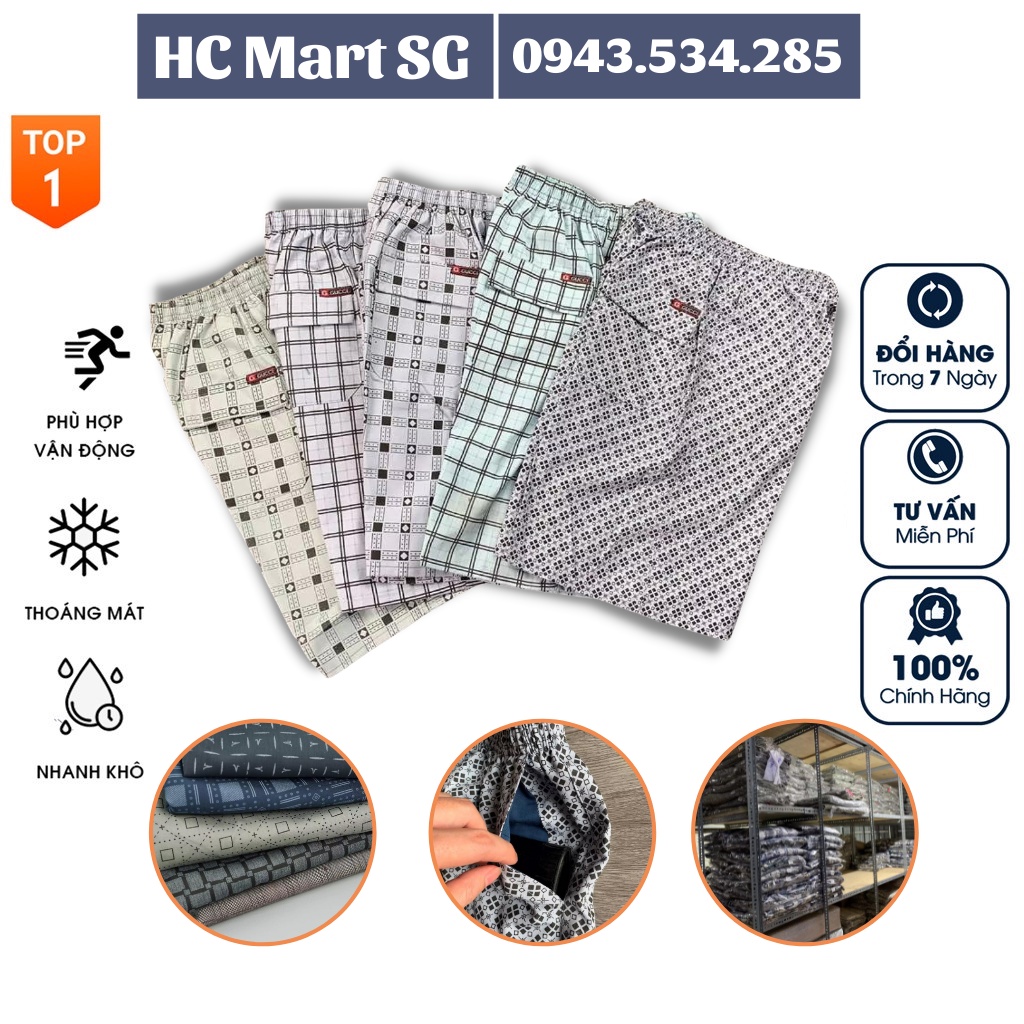 Combo 5 chiếc quần short nam, quần lửng nam, quần đùi thể thao, quần short nam lưng thun 4 túi túi sau có khóa kéo