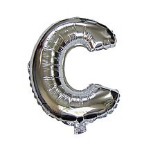 Bóng phao bảng chữ cái 40cm màu bạc mừng sinh nhật hpbd
