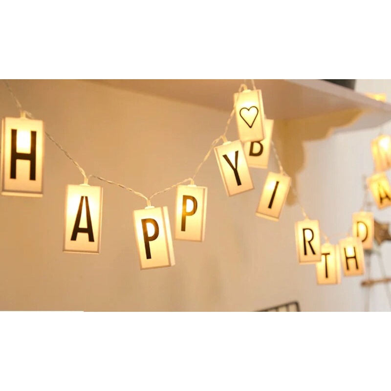 Bảng Chữ Đèn Led Trang Trí 3 Kiểu  Chữ HAPPY BIRTHDAY,5201314,MERY CHRISTMAS.