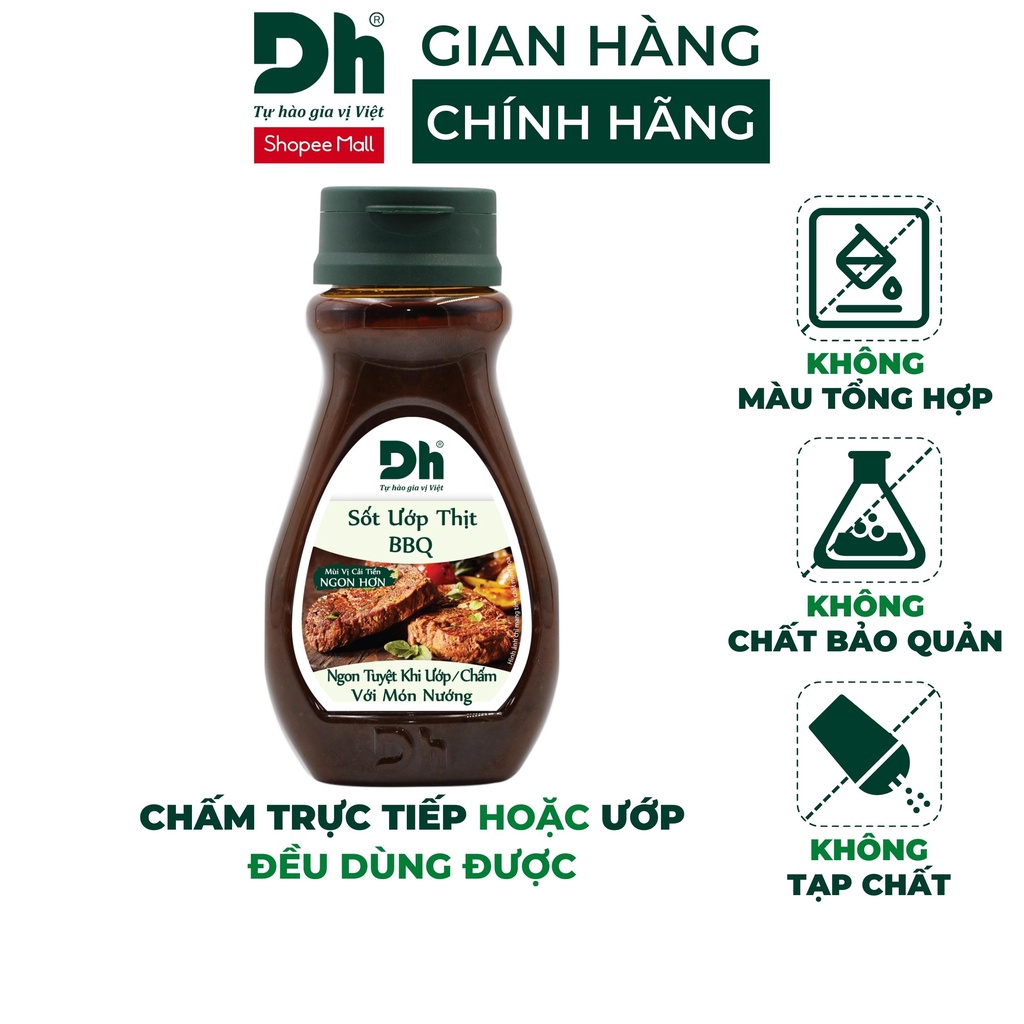 Sốt ướp thịt BBQ DH Foods gia vị nước sốt chế biến hải sản đồ nướng 200gr - DHGVU05