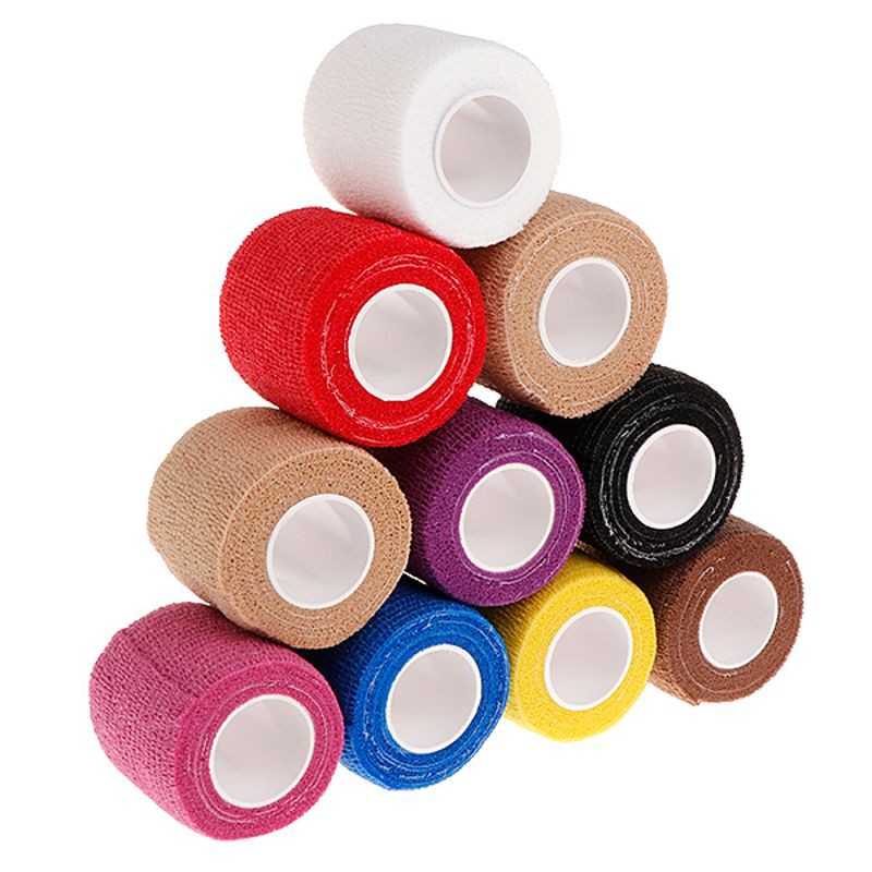 Set 10 cuộn băng keo 5cm tự dính dùng một lần đa năng tiện dụng khi tập thể thao