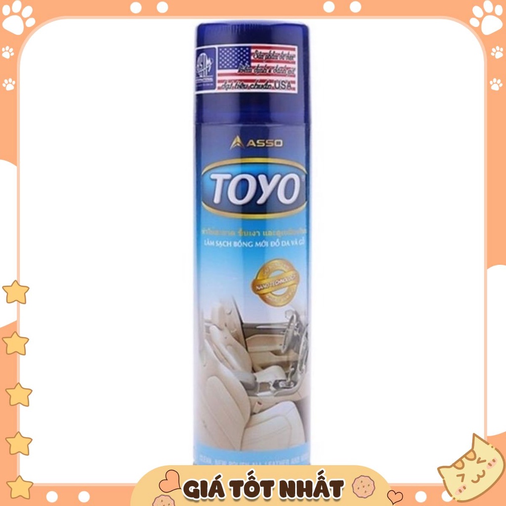 Chai Xịt Bóng Toyo Thái Lan Làm Bóng Mới Đồ Da, Gỗ, Nội Thất Ô Tô 500ml ( Hàng có sẵn)