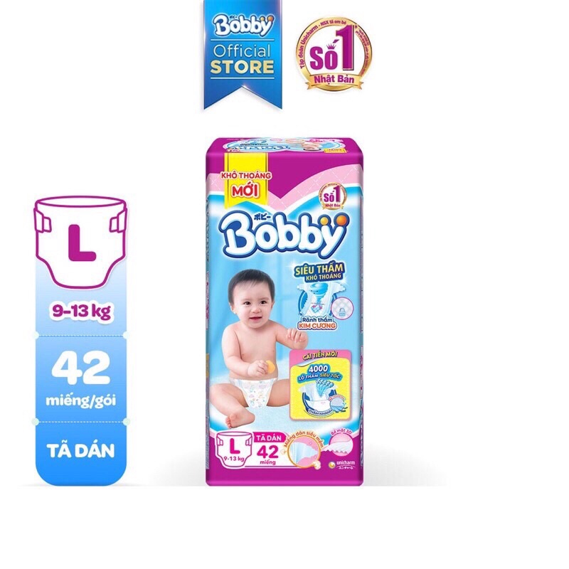 Tả dán Bobby L 42 miếng (Tặng kèm 6m)