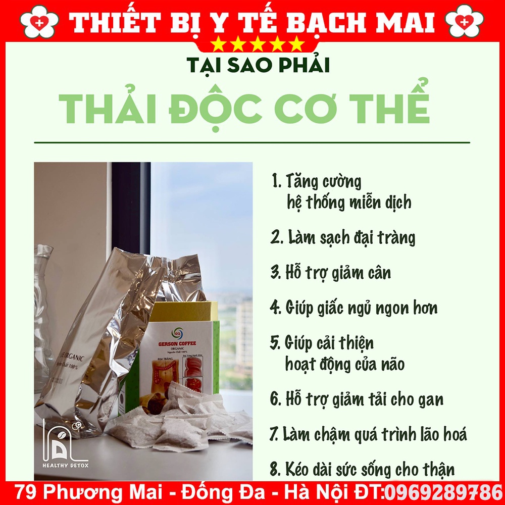 Cà Phê Hữu Cơ Thải Độc Đại Tràng Bằng Phương Pháp GERSON COFFEE Dạng Túi Lọc Tiện Lợi [Hộp 500g = 40 Túi Lọc]