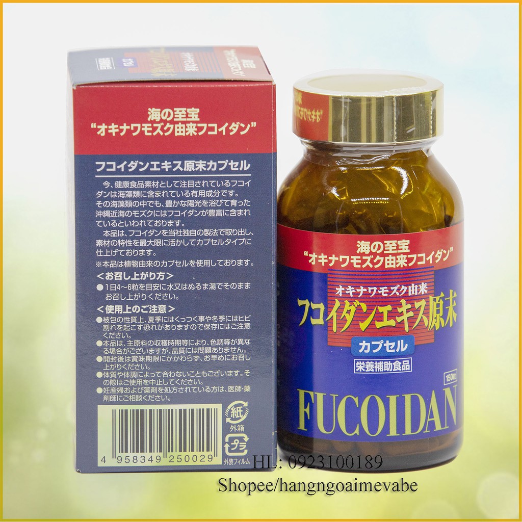 Viên uống tảo đỏ Fucoidan Okinawa 150 viên Nhật Bản