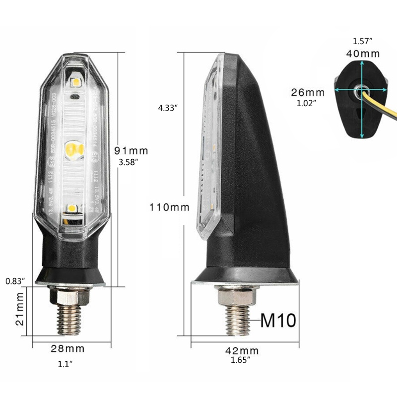 Set 2 Đèn Xi Nhan 12V Màu Hổ Phách Thay Thế Dành Cho Xe Mô Tô