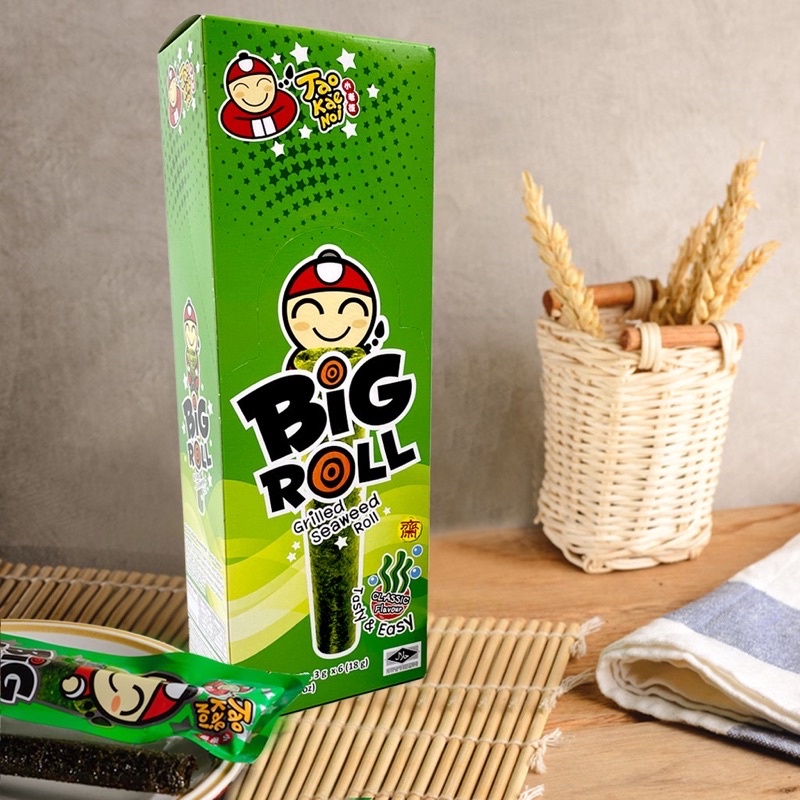 [Snack Rong Biển Số 1 Thái Lan] Hộp 6 gói rong biển ăn liền TaoKaeNoi BIG ROLL (3,6g/gói)