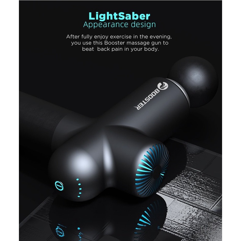 15 ĐẦU MASSAGER - BOOSTER LIGHTSABER 2022 Máy massage, súng giãn cơ chuyên trị liệu đau nhức mỏi cơ, massa toàn thân