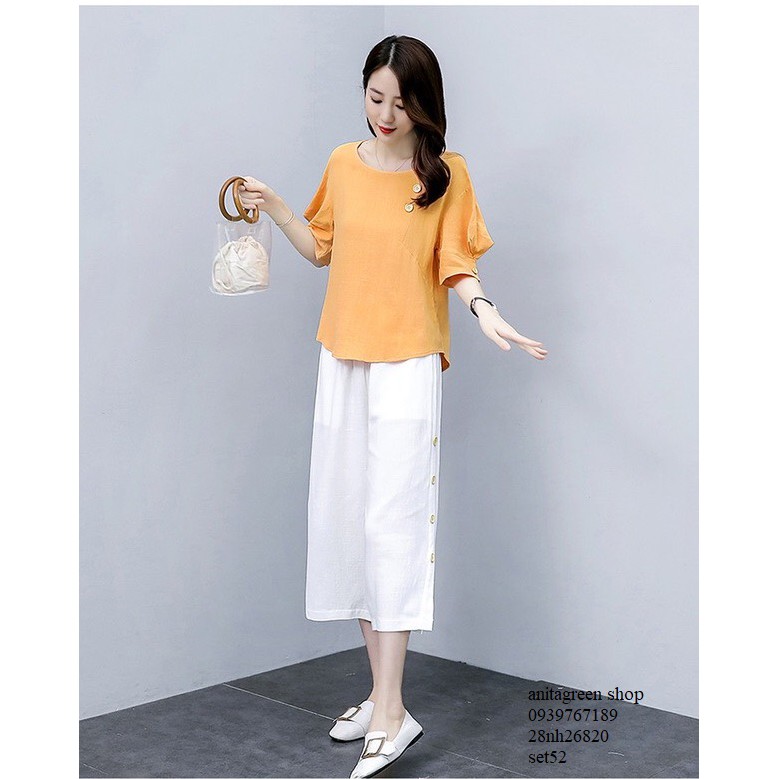 nh26820-SET ÁO TAY PHỒNG QUÀN ỐNG RỘNG