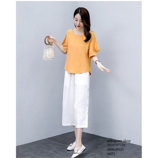 nh26820-SET ÁO TAY PHỒNG QUÀN ỐNG RỘNG