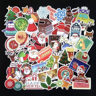 sticker noel 60 cái ép lụa cắt laze hình khác nhau/hình dán noel