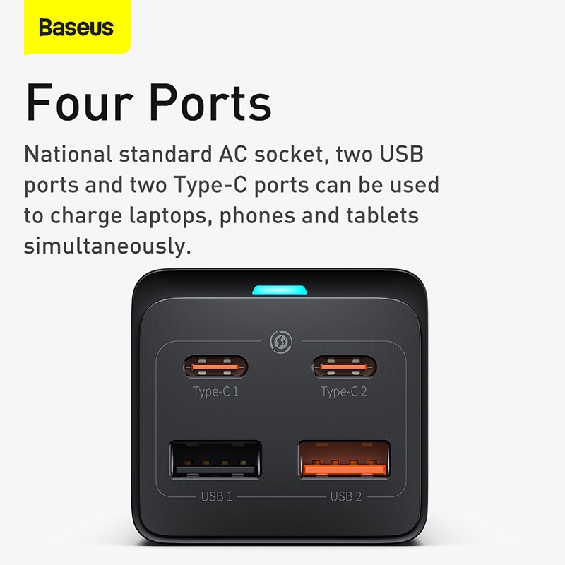Bộ sạc nhanh tích hợp dây nguồn nối dài Baseus GaN3 Pro Desktop Powerstrip 65W/100W