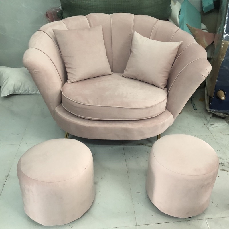 Ghế sofa sò cao cấp hiện đại chân inox cứng cáp đệm mous D40 êm ái Trường Mai Sài Gòm