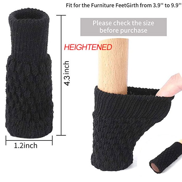 Set 4 Vỏ Bọc Chân Ghế Dệt Kim Nhiều Màu Dễ Thương Không Trượt Trang Trí Nhà Ở