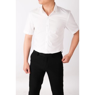 ÁO SƠ MI NAM CỔ BẺ NGẮN TAY, KIỂU DÁNG BASIC, HÀN QUỐC