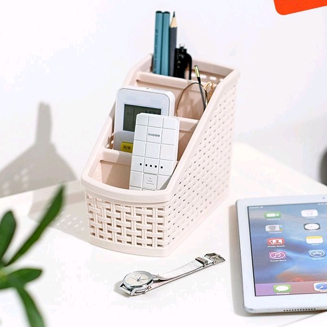 Khay ống cắm bút 4 ngăn đa năng, tiện lợi (chữ nhật)