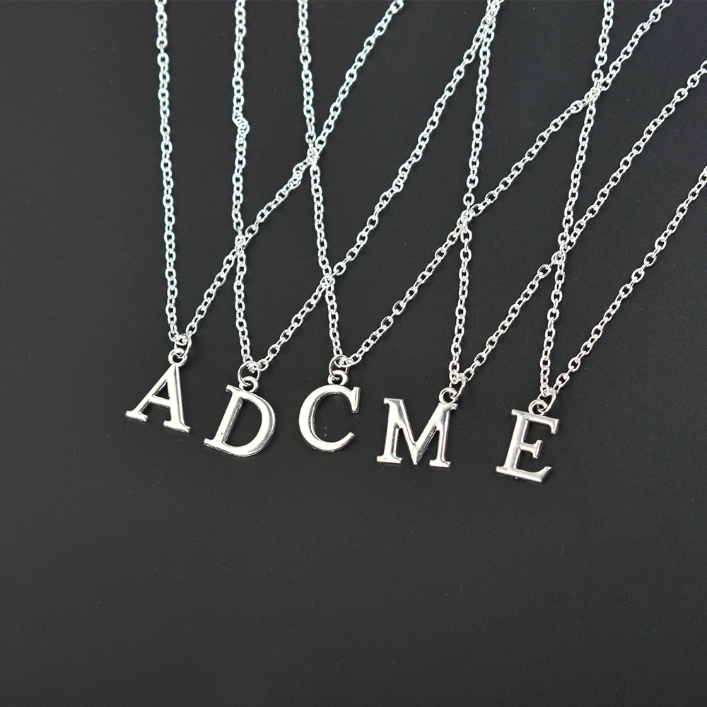 Vòng cổ Mạ Bạc Mặt Chữ Cái Từ A-Z