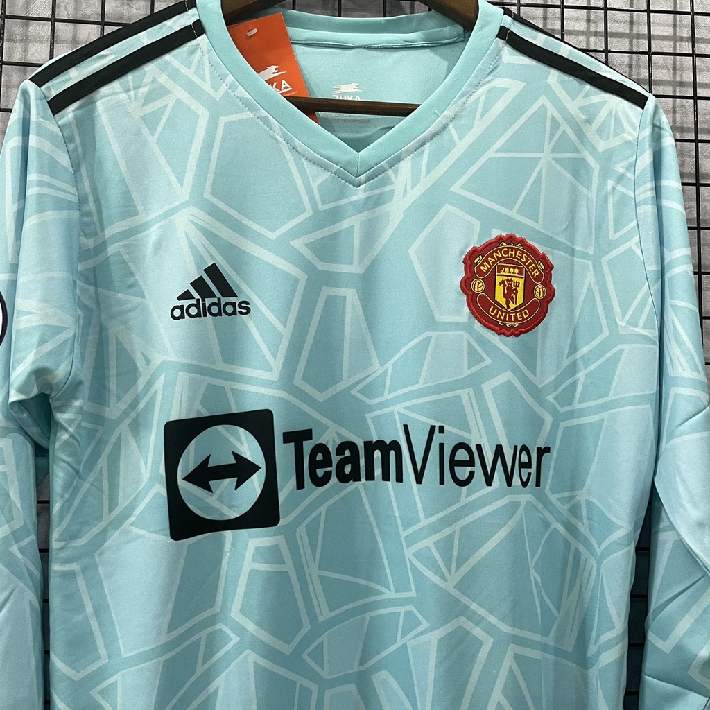 Bộ quần áo in tên DE GEA MU dài tay xanh lam TM thiết kế Zuka 2023