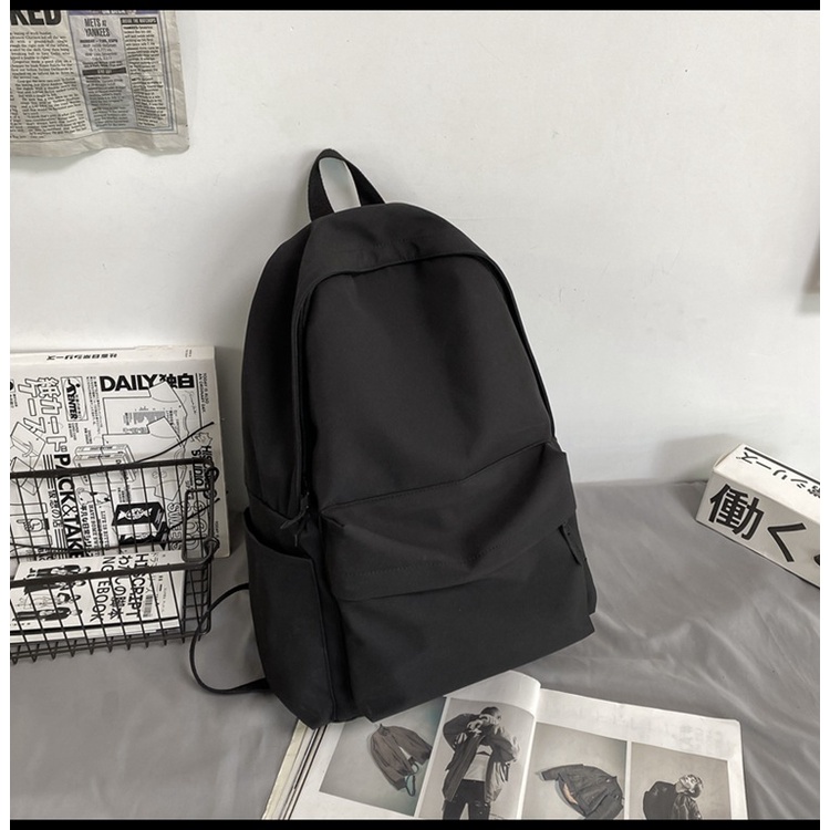 Balo đi học nữ trơn basic đơn giản thời trang ulzzang giá rẻ B345