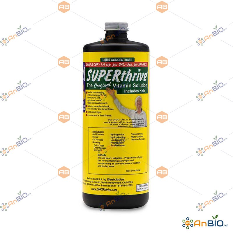 SUPERthrive Chai 960ml SIÊU DƯỠNG CHẤT BỔ SUNG VITAMIN B1 và 50 HORMON CÂY TRỒNG - A3.1019