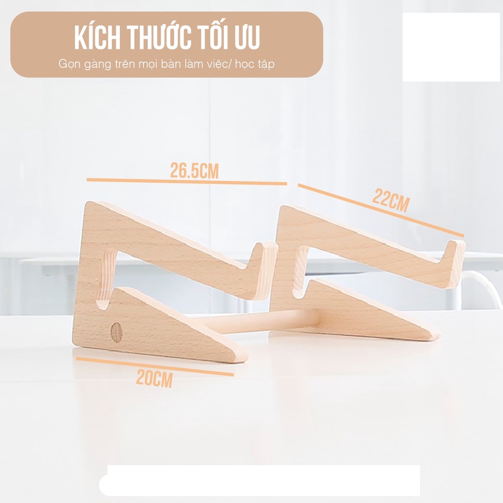 ✅ Đế tản nhiệt laptop macbook bằng gỗ để bàn 2 tầng thông minh