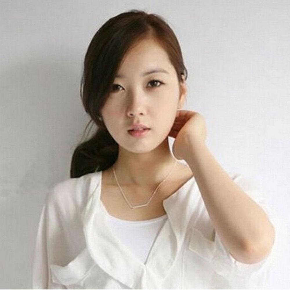 MIH Vòng cổ Mặt Hình Cục Xương Ngang Màu Vàng / Bạc Thời Trang