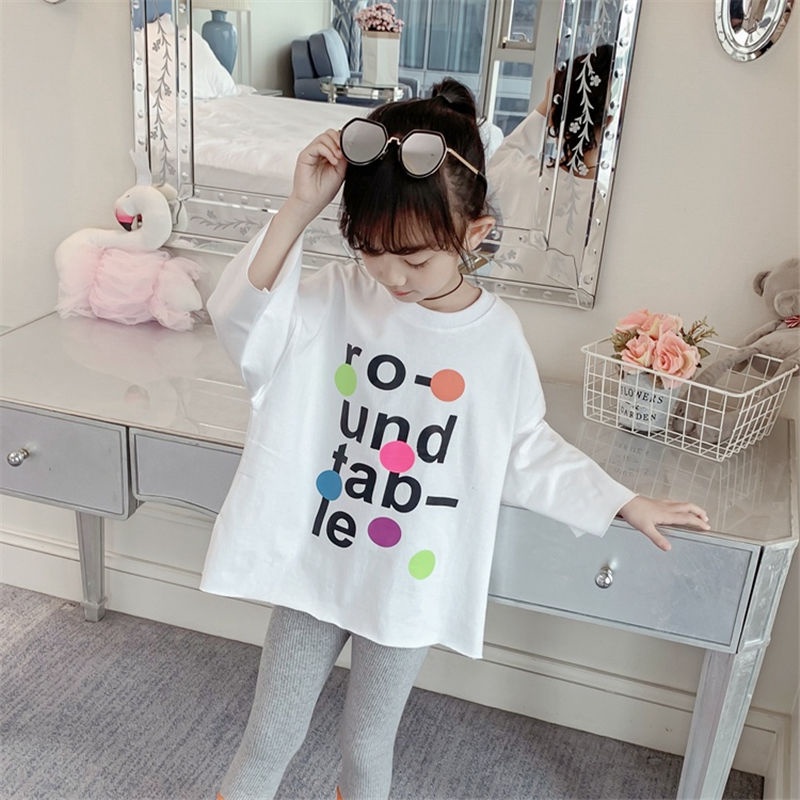 Áo Thun Tay Dài Phong Cách Phương Tây Thời Trang Xuân Thu 2021 Dành Cho Bé Gái