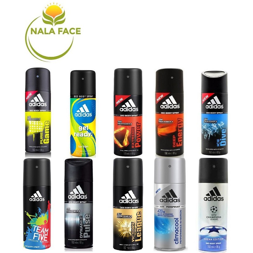 Xịt khử mùi toàn thân NAM 150ml adidas từ Châu Âu