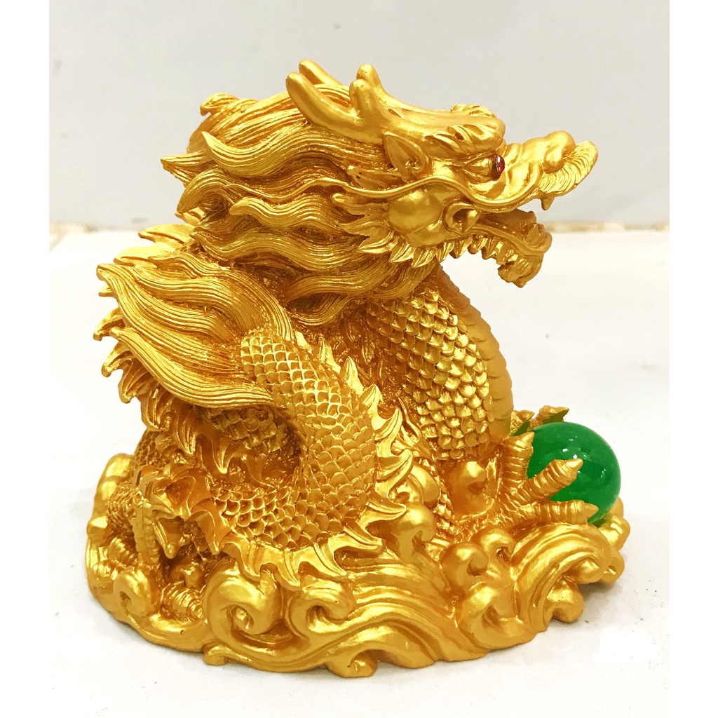 (Tặng mã giảm giá 15k)Tượng rồng ôm châu. Vật phẩm phong thủy để bàn thu hút tài lộc tăng may mắn-Buddha168shop