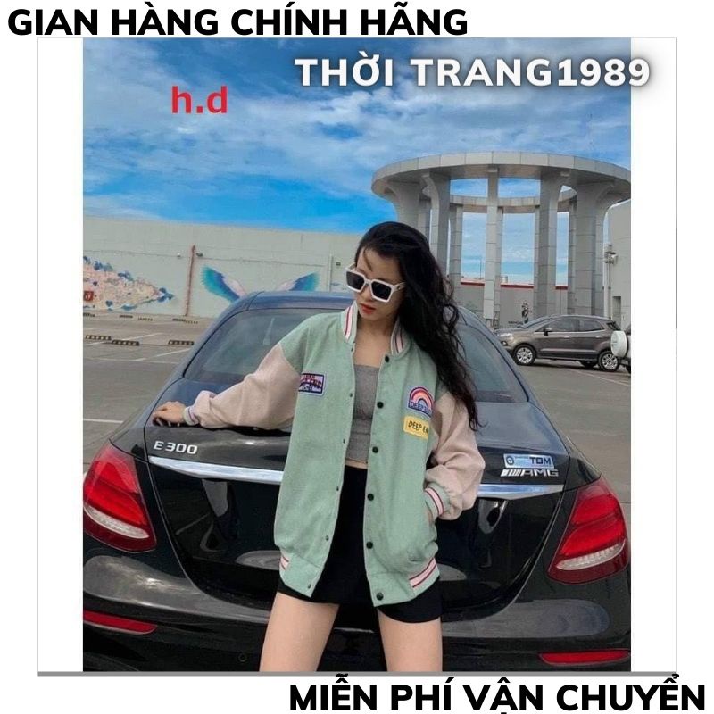 Áo Bomber/ Áo khoác nhung tăm Cầu Vồng DeepEnd cúc bấm nam nữ SS thời trang thu đông unisex freesize giá rẻ form thụng