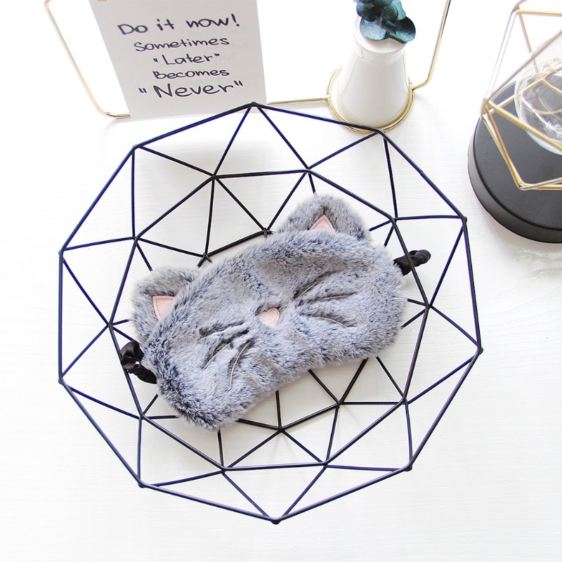 Bịt Mắt Hình Mèo 3D Bằng Lông Nhung Dễ Thương Vui Nhộn