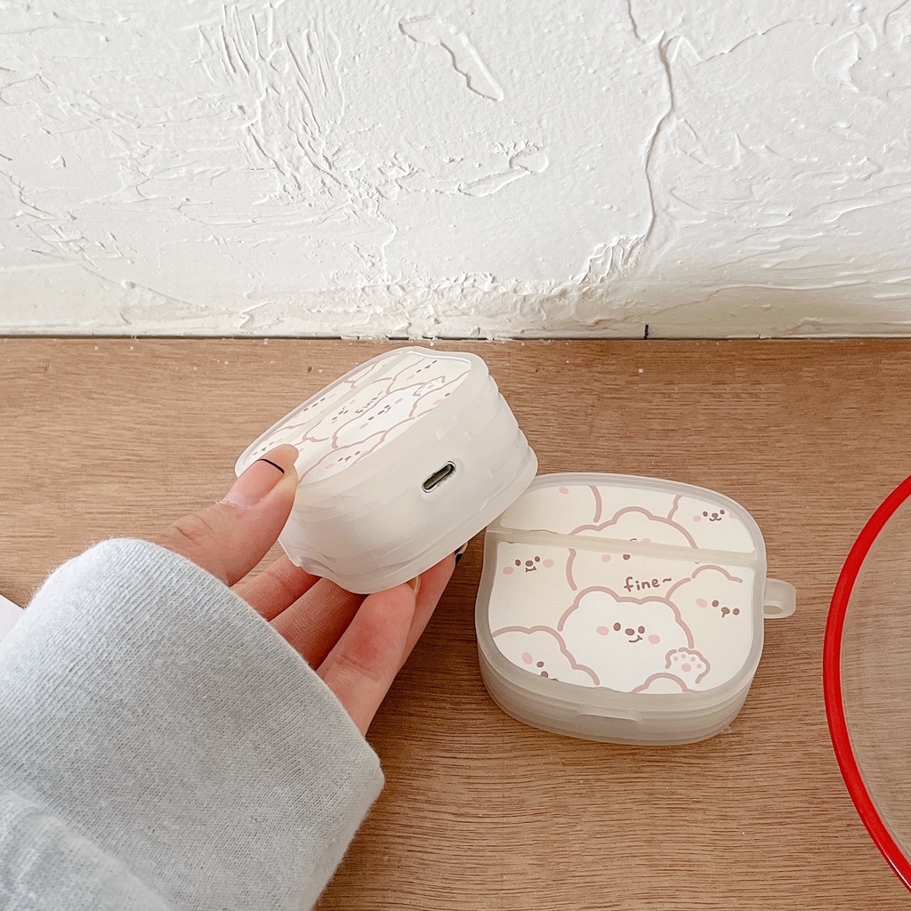 Vỏ Bảo Vệ Hộp Sạc Tai Nghe Airpods 1/2/Pro/3 Họa Tiết Hoạt Hình Thời Trang Kèm Móc Khóa Tiện Dụng