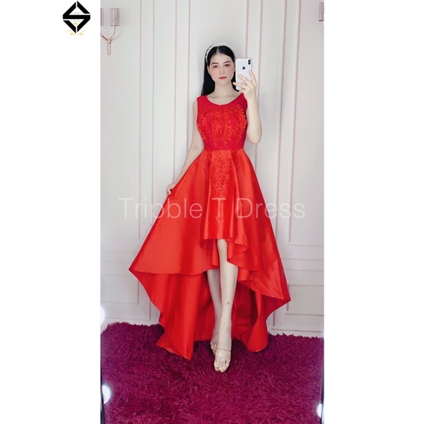 Đầm dự tiệc đuôi tôm phối ren TRIPBLE T DRESS -size M/L (kèm ảnh/video thật) MS35V