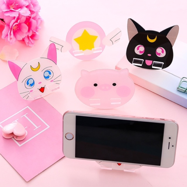 Giá đỡ điện thoại, đế dựng để bàn điện thoại hoạt hình dành cho các cô nàng lười biếng | BigBuy360 - bigbuy360.vn