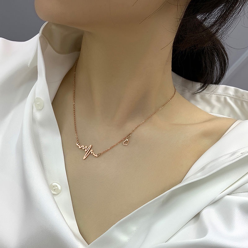 Vòng cổ Mặt Nhịp Tim Chất Liệu Hợp Kim