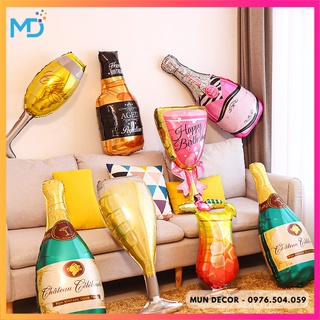 Bóng Bay Hình Chai Rượu Ly Rượu Trang Trí Size Lớn
