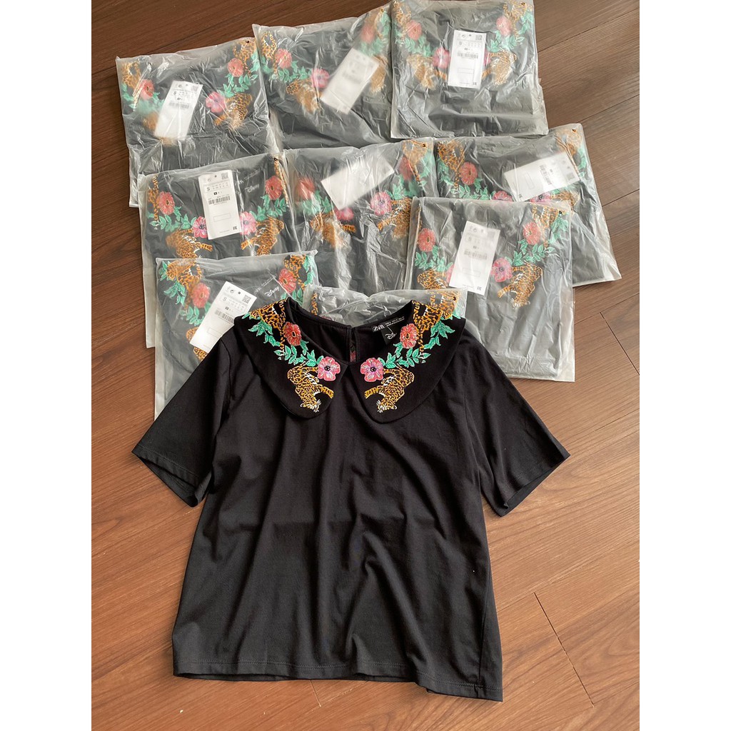 Áo Z.a.r.a Cổ Sen Thêu Hoa