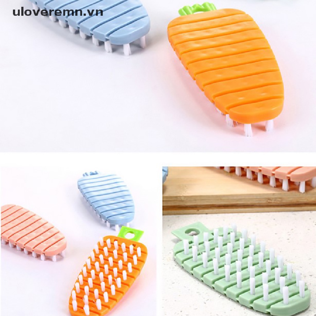 Uloveremn 1 Bàn Chải Làm Sạch Rau Củ Quả Có Thể Uốn Cong Với Tay Cầm Củ Cải